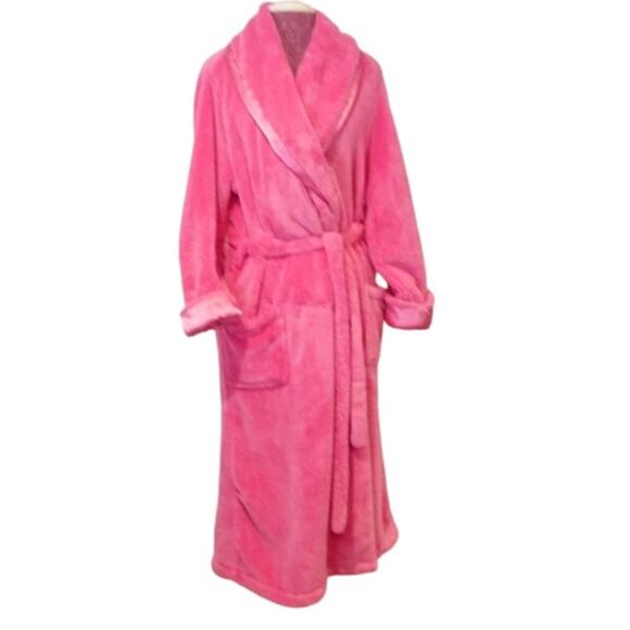 Hot Fushia Pink Shawl Collor Fluffy Robe 2x (18-20) - Picture 1 of 6